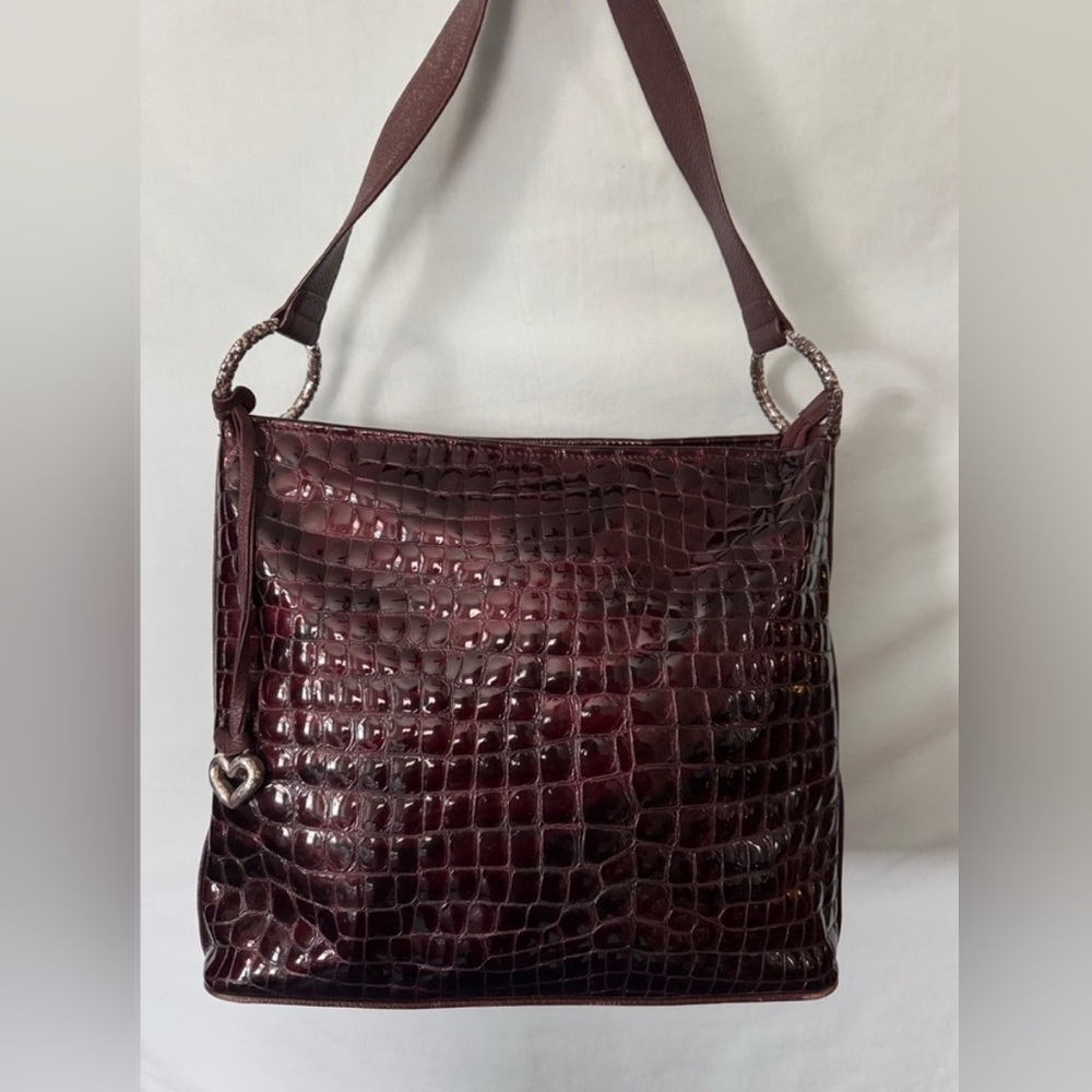 BRIGHTON CHER COLLECTION CHERRY RED PATENT LEATHER SHOULDER HANDBAG MINT $330